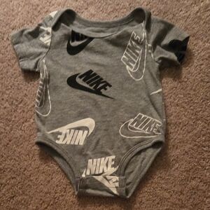 Nike Gray and Black Baby Bodysuit